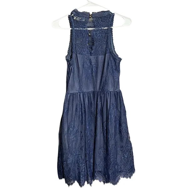 Altar'd State Size Small Navy Lace Mini Dress Fully Lined Prom Formal Sorority - Image 8