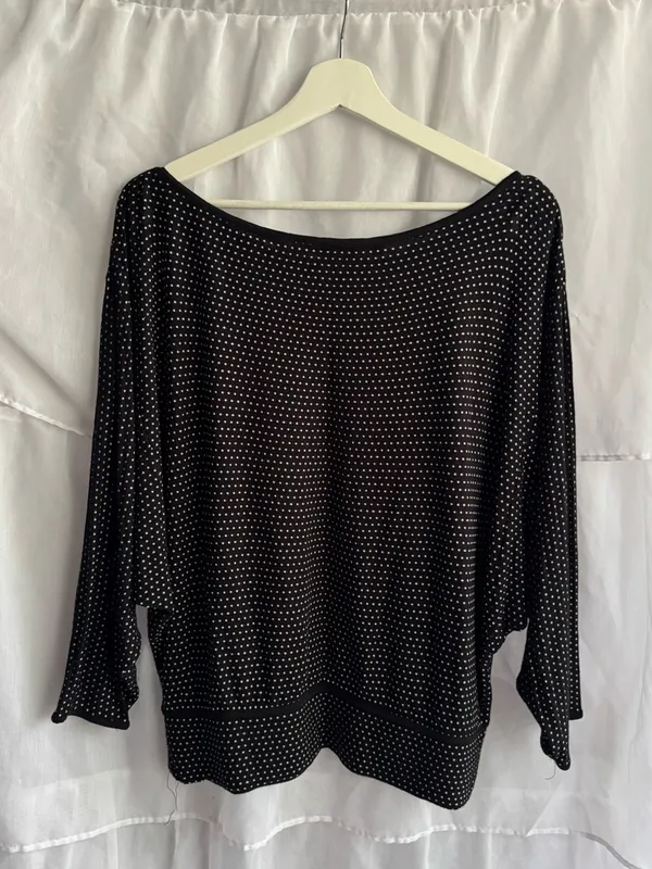 Max Studio Polka Dot Long Sleeve Top - Image 4