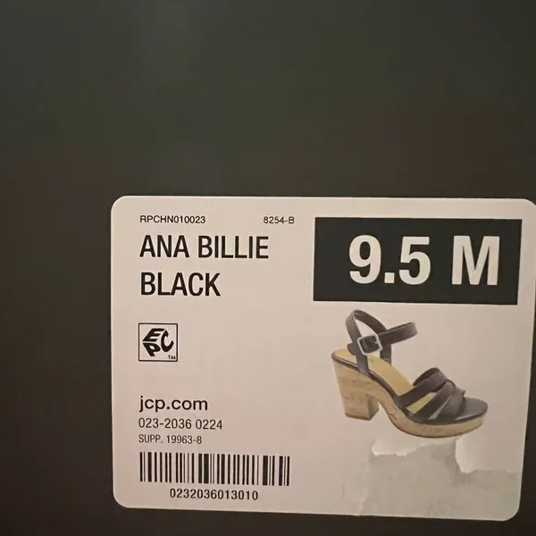 a.n.a‎ Billie Heeled Sandals Open Toe Strap Black Size 9.5M Cute Shoes JCPenney - Image 5