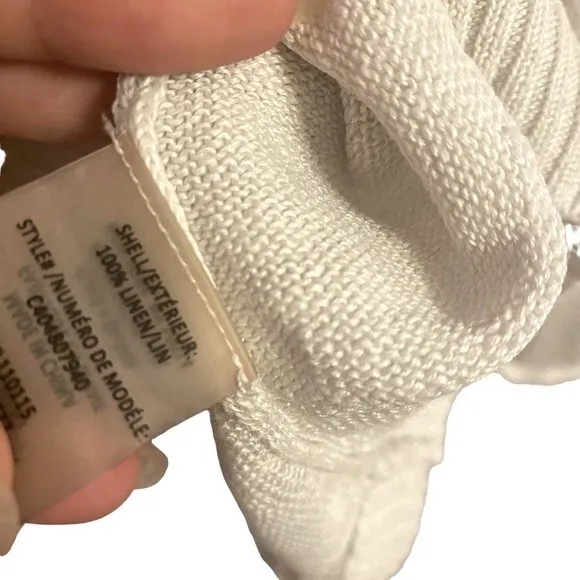 Alice + Olivia 100% Linen Beige‎ Crop Beach Sweater Size XS - Image 6
