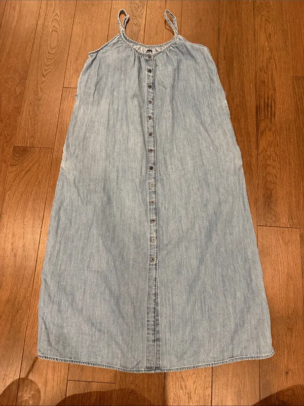GAP Chambray Blue Denim Maxi Button-Front Dress Size Small - C11-734 - Image 2