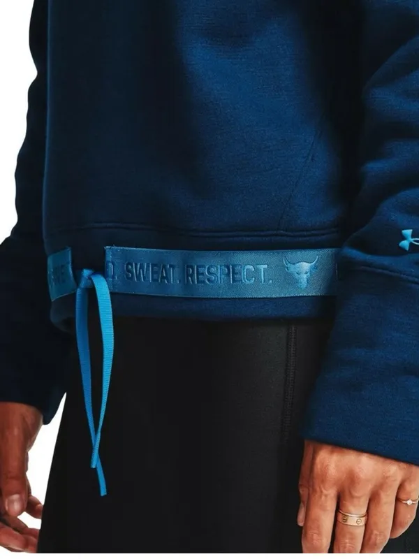 Under Armour Project Rock Cinch Hem Sweatshirt Small Blue Blood Sweat Respect - Image 3