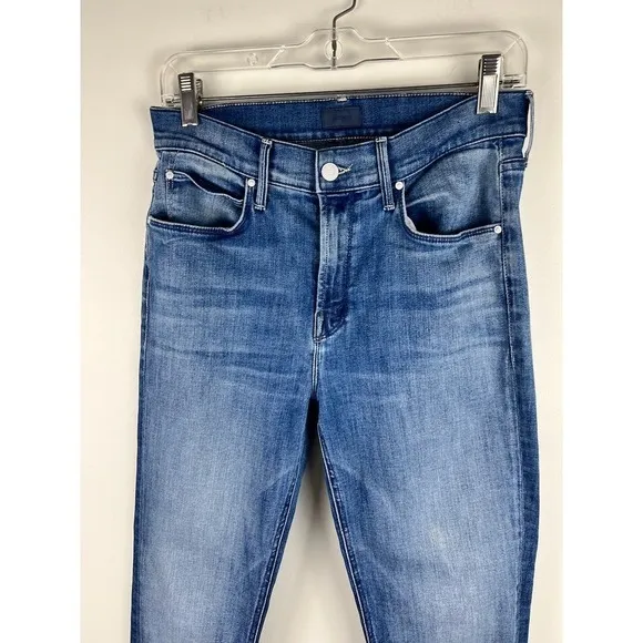 MOTHER Runaway Step Fray Jeans A Night In Havana High Rise Flare 29 - Image 14