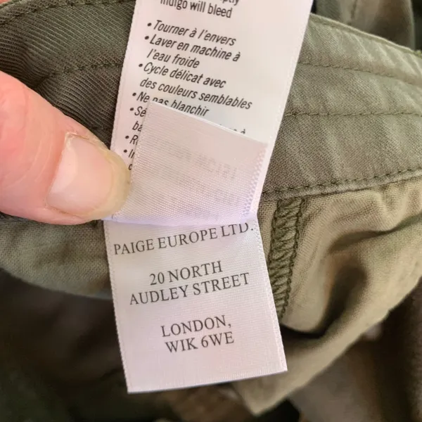 Paige Mayslie Utility Jogger Pants‎ Olive Green Lyocell Drawstring Hem Womens 30 - Image 8
