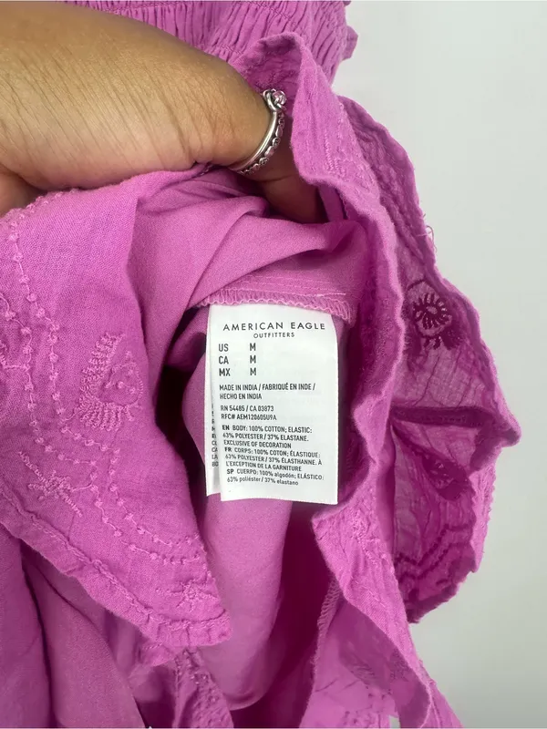American Eagle Outfitters Pink Boho Romper Size Medium Whimsical Fairy - Image 10