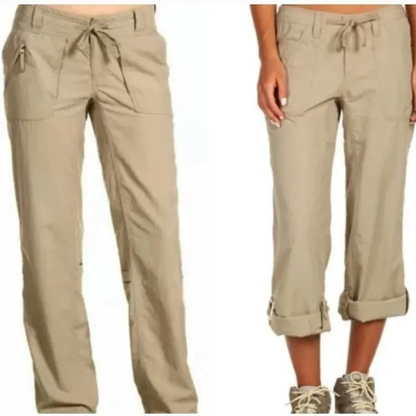 The North Face Hiking Pants Size 16 Khaki Outdoor Convertible Roll Up‎ Gorpcore - Image 2