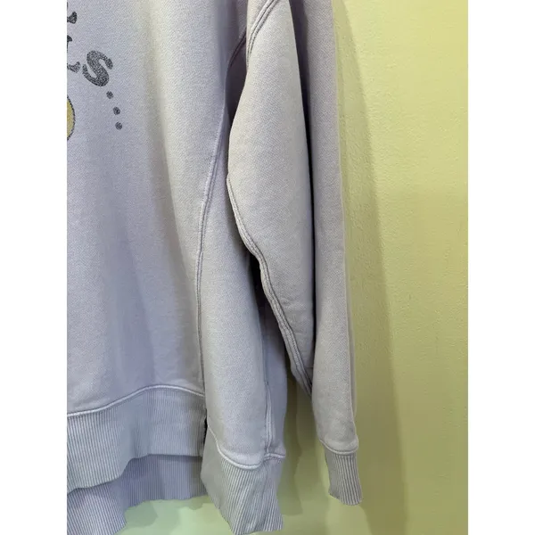 Aerie Oversized Graphic Sweatshirt‎ Purple Cozy Casual Pullover Size S Trendy - Image 4