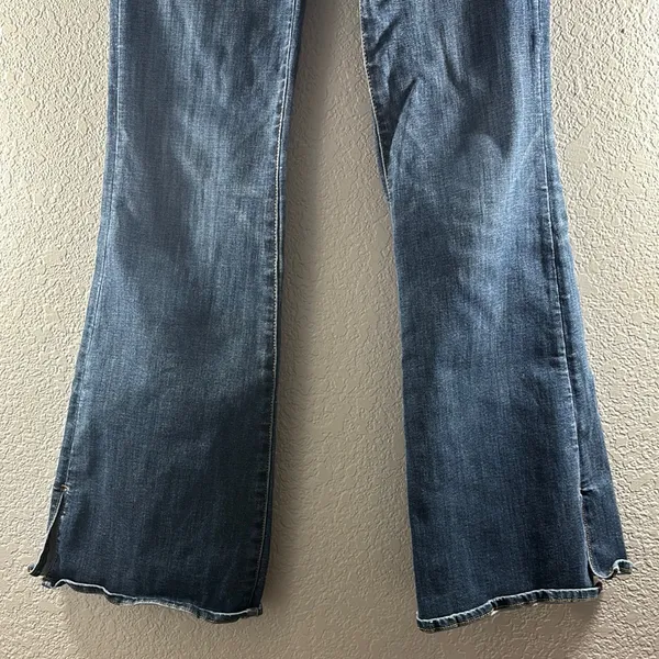 American Eagle Outfitters Super High Waisted Split Hem Flare & Wide Leg Jeans - Image 8