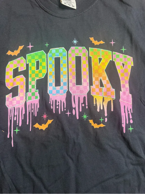 Comfort Colors Black Long-Sleeve 'Spooky' Graphic Tee - Image 4