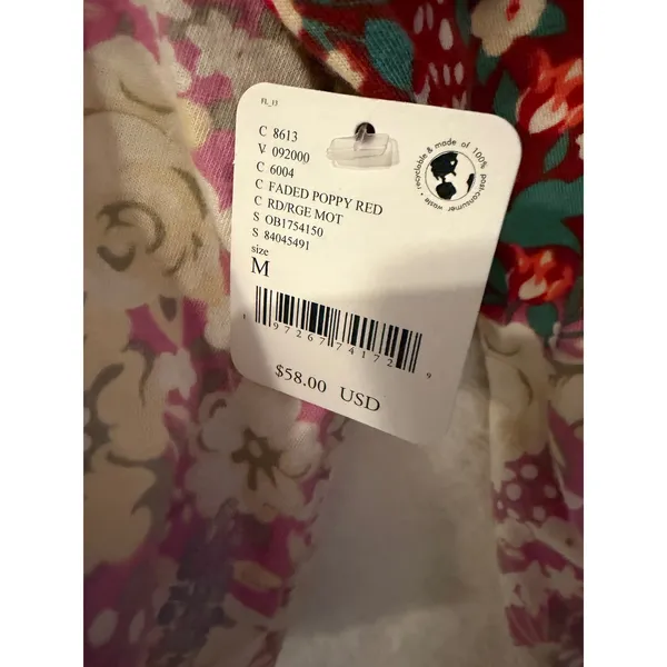 FP Movement Free People Mixed Floral Long Sleeve Top NWT Medium Faded Poppy Red - Image 2