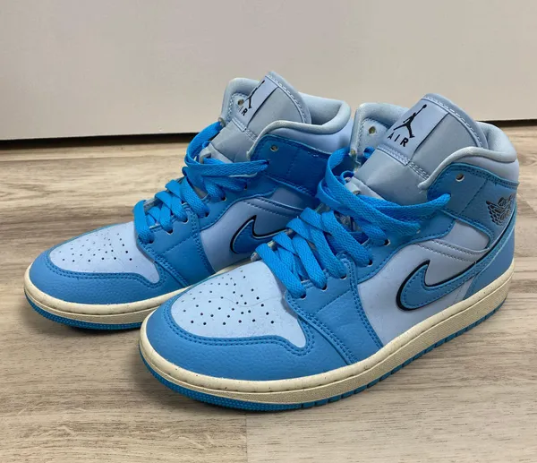 Nike Air Jordan 1 Mid Blue Sneakers - Image 2