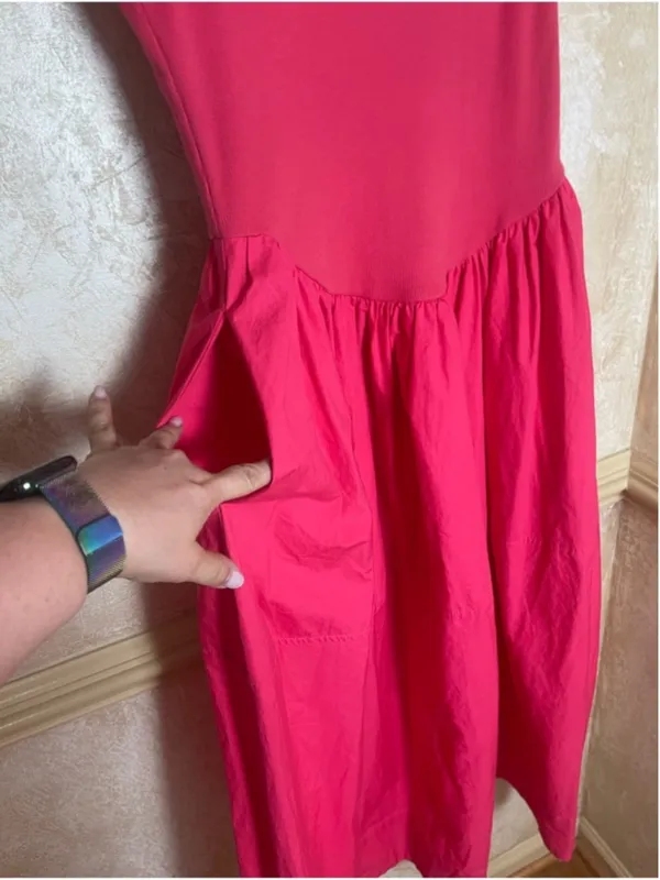 Free People Dylan Midi Dress Cotton Drop Waist Open Back Whimsical Fairy Sz L - Image 5