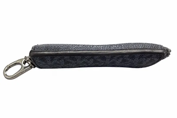 Michael Kors Black MK Signature Zip Card Holder Keychain Wallet - Image 7