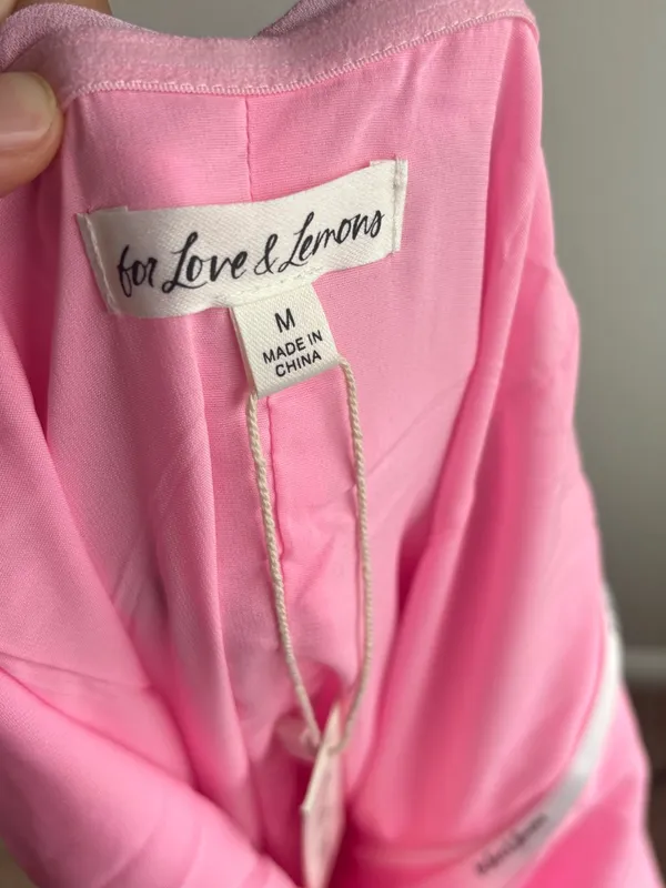 For Love & Lemons Pink Strapless Ruched Mini Dress - Image 5