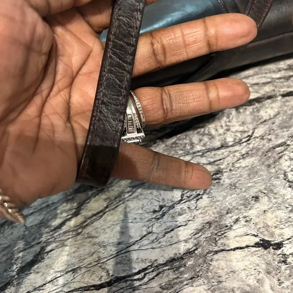 Chic Dark Brown Leather Crossbody Bag - Image 6