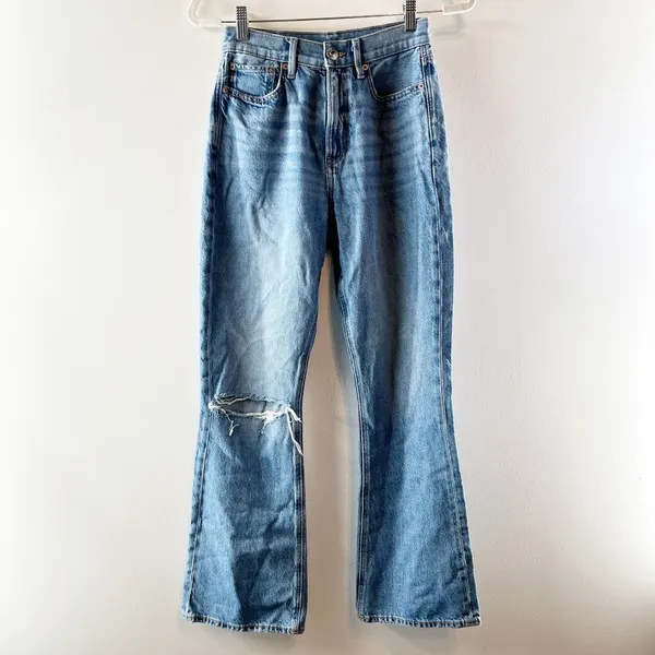 American Eagle Highest Rise 90s Flare Jeans Blue 2 Long - Image 2