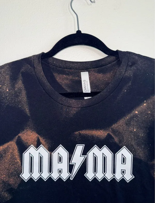 Mama Black & Tan Tie Dye Graphic Tee Short Sleeve Boutique - Image 2