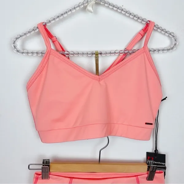 n:Philanthropy Baylis Sports Bra & Bedford Biker Short Coral Workout Yoga Sports - Image 4