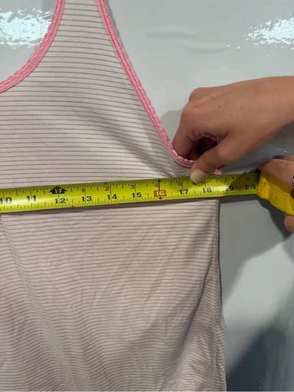 Vintage Lululemon Striped Pink-Trim‎ Racerback Tank Top - Image 2