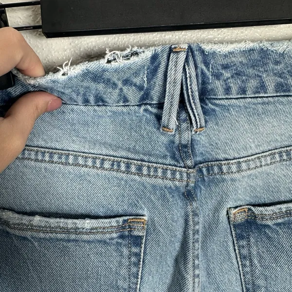 Good American Good Legs Cigarette Jeans Womens 8/29 Split Hem Blue Medium‎ Wash - Image 6