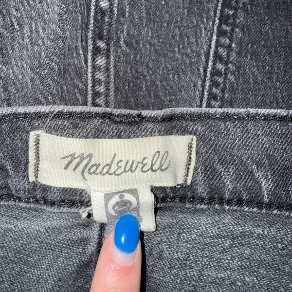 Madewell The Perfect Vintage Straight Jean Charcoal Wash Raw Hem Size 33‎ - Image 7