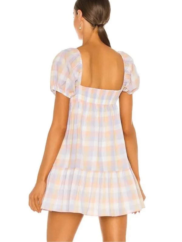 Amanda Uprichard | Goldie Pastel Gingham Mini Dress - Image 8