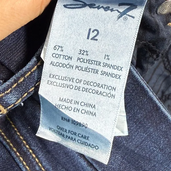 Seven7 Tummyless‎ High Rise Skinny Jeans Womens 12 Dark Wash Stretch Blue Denim - Image 5