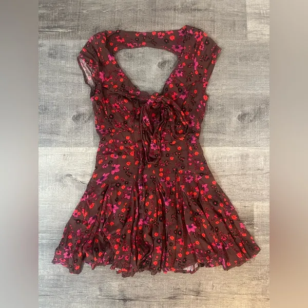 FREE PEOPLE It Takes Two Wrap Dress in Plum Multi - Image 4