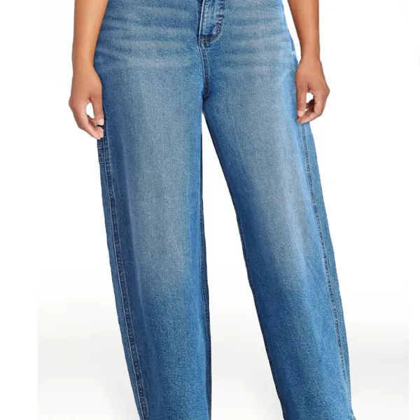 SCOOP Womens Baggy Carpenter Jeans Size 8 Distressed Adjustable Waist New - Image 2