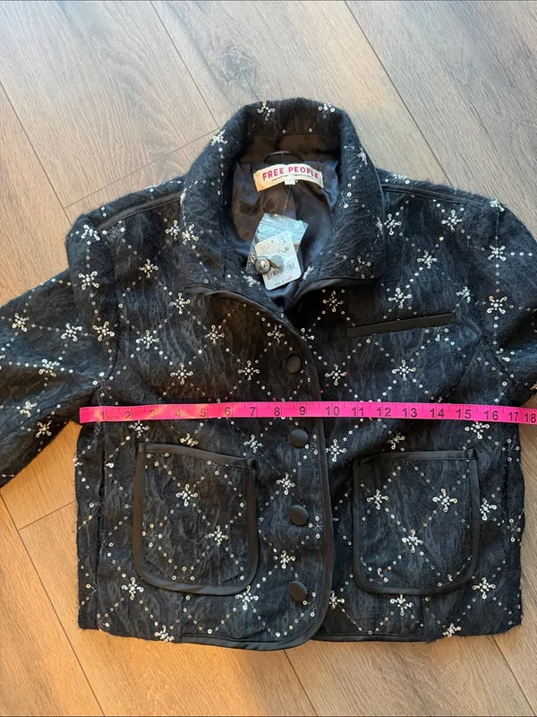 Free People Time of my Life Embellished Jacket- size Small - Image 5