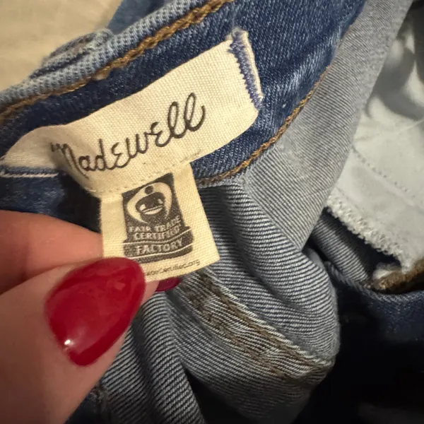 Madewell 10" High-Rise Skinny Jeans Button Fly Raw Hem Blue 25P Minimalist‎ - Image 3