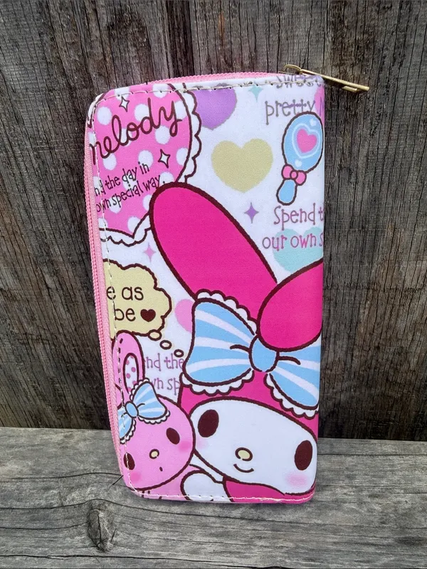 Woman’s My Melody Pink Pastel Character Zip Full Size Wallet 7.5” (L) 4” (W) - Image 3