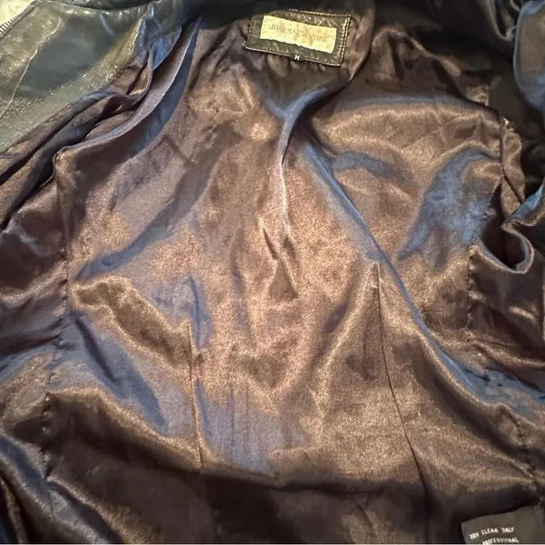 Jones New York Leather‎ Jacket Women M Black Vintage 90s Y2K Minimalist Classic - Image 8