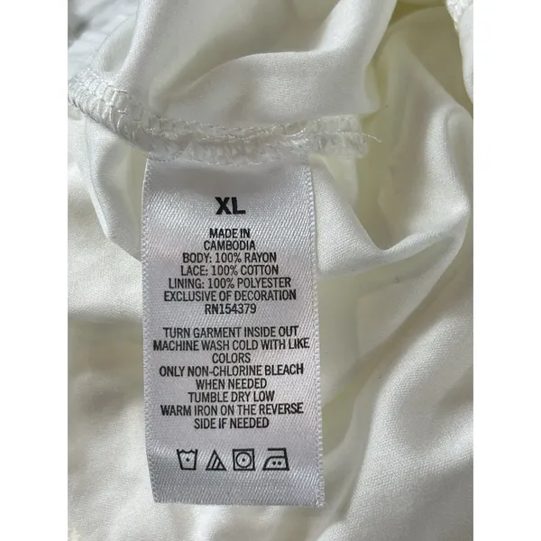Aeropostale White Lace Tiered Mini Skort XL Boho Prairie Cottagecore Pull On NWT - Image 8
