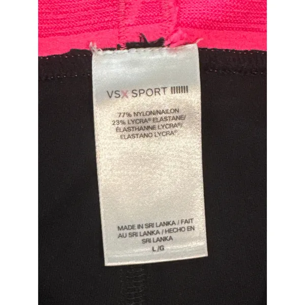 VSX Victoria Secret Sport Shorts Womens Large Black Pink‎ Athletic Gym - Image 2