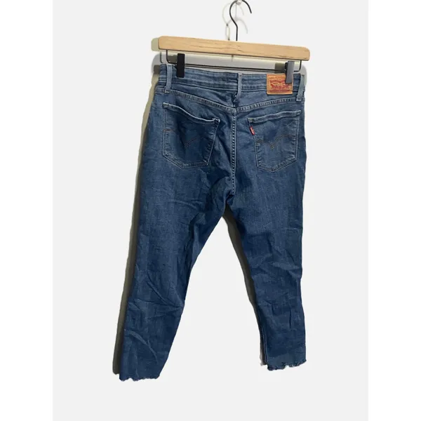 Levi's 711 Skinny Jeans Womens 29 Blue Distressed Ripped Raw Hem Casual Edgy‎ - Image 4
