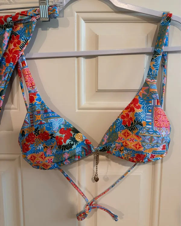 Tropical Floral Bikini Blue - Image 2