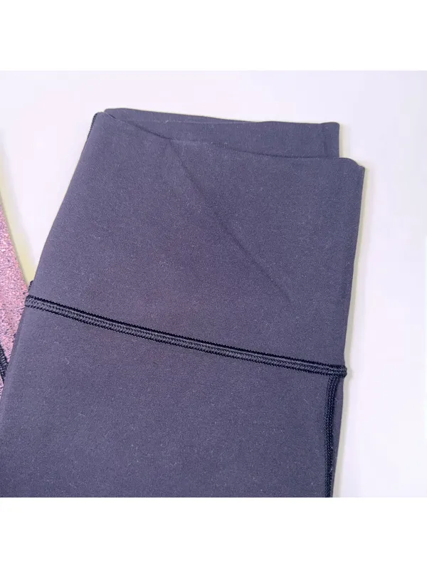 Lululemon Women’s Size 6 Leggings Black Pink Ombre Speckled - Image 2