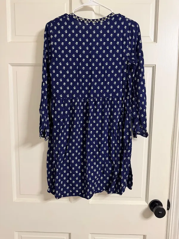 Old navy shirt dress blue floral small - Image 6