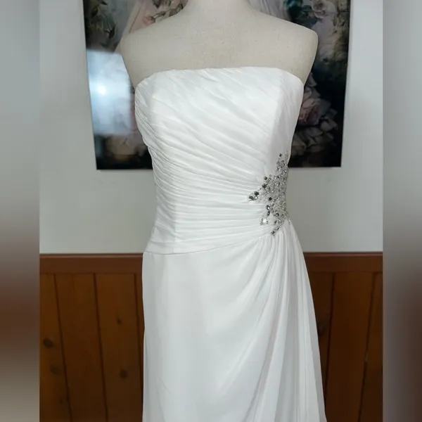 Elegant Ada James Chiffon High Low Wedding Gown! - Image 3