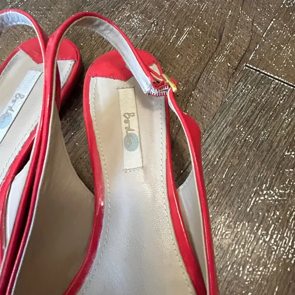 Boden Red Patent Leather Slingback Pointed Toe Flats Size 41.5 EU 10.5 Us - Image 2