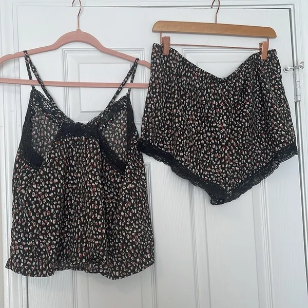 Aerie leopard lace sleep short set - Image 2