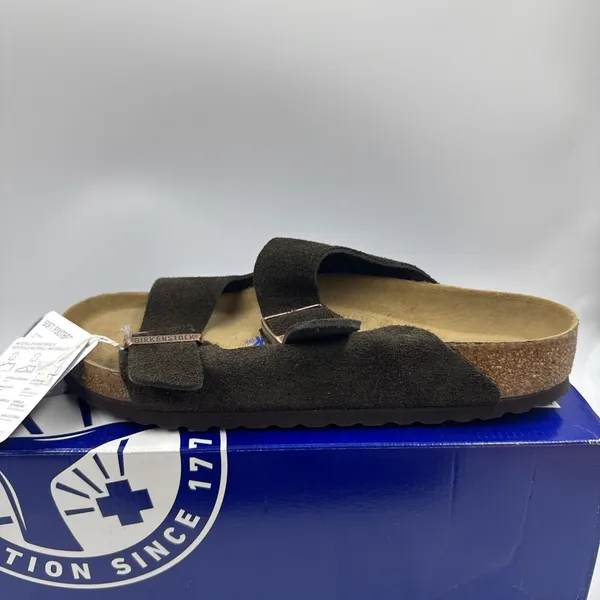 Birkenstock Arizona Mocca Brown Soft Footbed Suede Leather Women Sandals Size 8 - Image 13