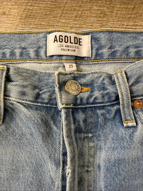 AGOLDE Light Blue Distressed Denim Cutoff Shorts Size 29 - Image 2