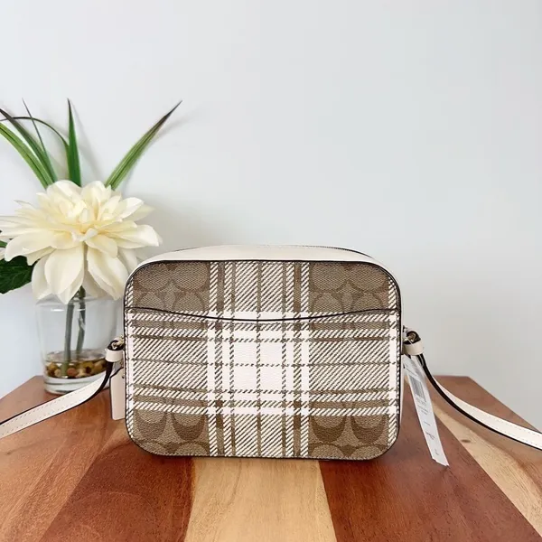 NWT Coach Mini Camera‎ Bag In Signature Canvas With Hunting Fishing Plaid Print - Image 4