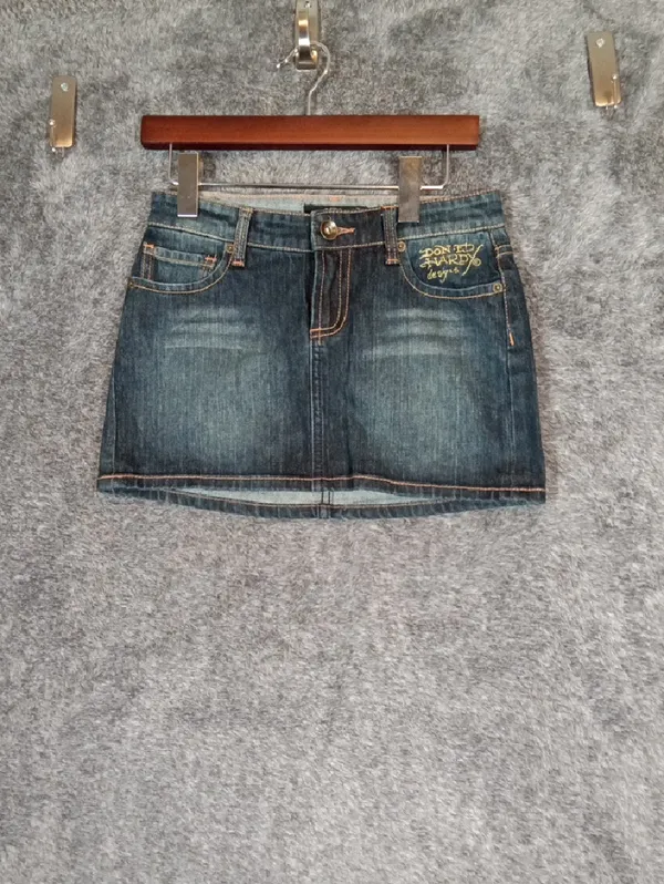 Ed Hardy By Christian Audigier Denium Mini Mcbling Y2k Inspired Festival Size 25 - Image 4
