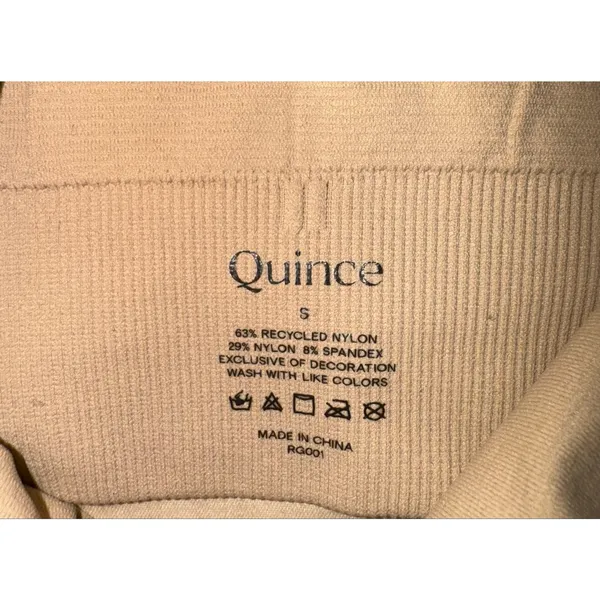 Quince Comfort Rib Tank Bralette Sand Women's Small Soft Beige Comfy Pull On - Image 4