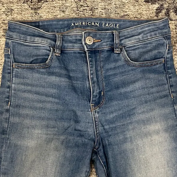 American Eagle Outfitters Womens Jeans Medium Wash High Waisted Skinny Stretch 8 - Image 2