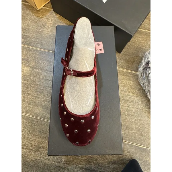 Marc Fisher Elizza‎ Dress Embellished Ballet Flats Size 10 Dark Red Mary Jane - Image 2