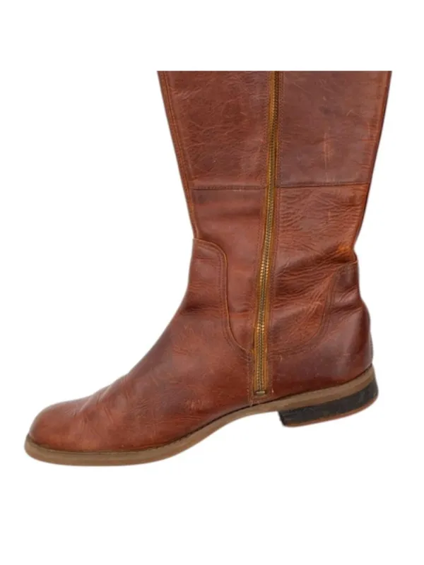 Timberland Earthkeepers Savin Hill Tobacco Brown Leather Riding Boots Size 10 - Image 4